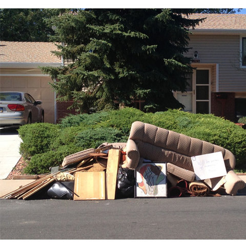 Items staged at the curb ready for collection by Monterey Bay Junk Services